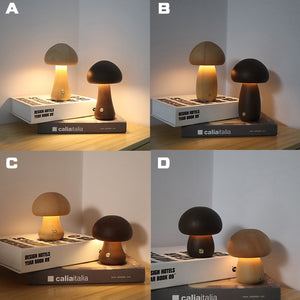 Wooden Mushroom Table Lamp