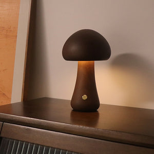 Wooden Mushroom Table Lamp