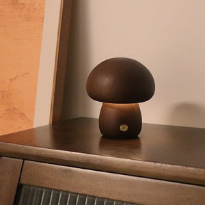 Wooden Mushroom Table Lamp