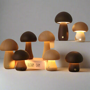 Wooden Mushroom Table Lamp